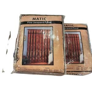 Drapes Curtains Jacquard Panels by Matic 3 Panels 84x55 Sage embossed floral